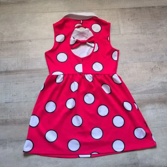 Disney Red Minnie Mouse Dress Pocka Dots Size M - Picture 7 of 8